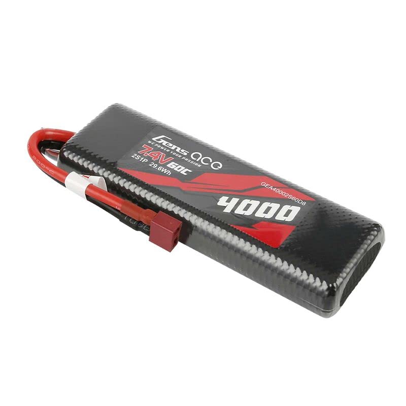 Gens Ace 40002S60D8 7.4V 4000mAh, 2S 60C Battery LiPo, Deans