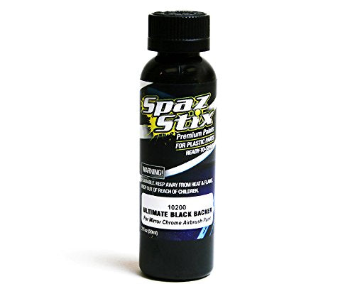 Spaz Stix SZX10200 Ultimate Black Backer For Mirror Chrome Airbrush Paint 2oz