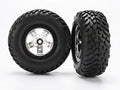 Traxxas 5875X Tire/Wheel Assembled Blk Beadlock Front 2wd (2)