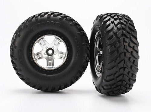 Traxxas 5875X Tire/Wheel Assembled Blk Beadlock Front 2wd (2)
