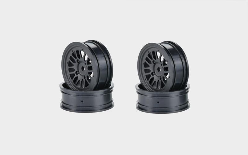 Carisma 16392 Multi Spoke Front Drag Spec Racing Wheels BLK (4) 12mm Hex
