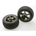 Traxxas 2470A-FINAL Black-Chrome Tracer Rear Wheels / Alias Tires (2): Bandit VXL XL-5