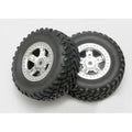 Traxxas 7073 Chrome Racing Wheel Tire (2): 1/16 Slash 4x4