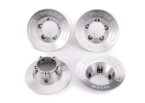 Traxxas 9568X Wheel Covers, Satin Chrome (4): Fits #9572 Wheels