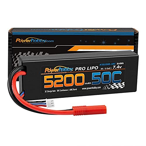 Power Hobby 2S520050C4MM 2S 7.4V 5200mAh 50C LiPo Battery w/ RedCAT 4.0mm Plug