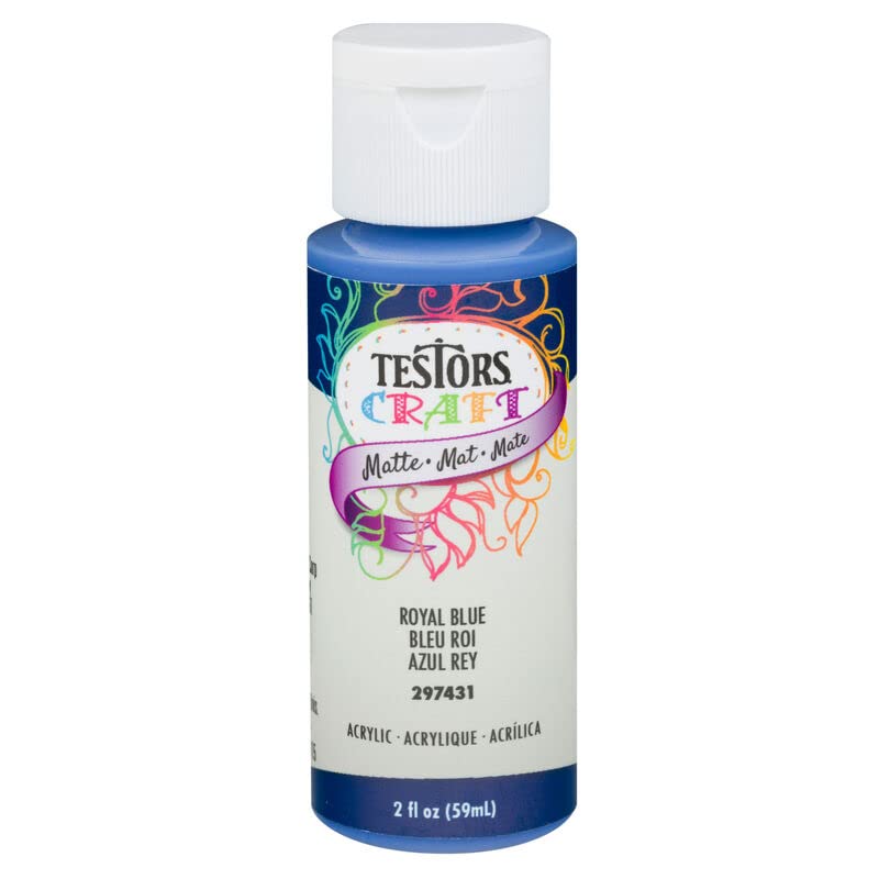 Testors 297431A 2oz Acrylic Craft Paint - Matte Royal Blue