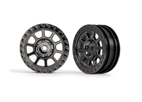 Traxxas 2481A Wheels, 2.2' Black Chrome (2): Bandit Front