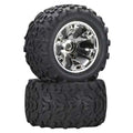 Traxxas 5674 Geode Chrome Wheels/Maxx Tires (2) 17mm Hub: Revo E-Revo E-Maxx