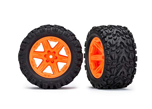 Traxxas 6773A Tires &Wheels (2.8') RXT Orange Wheels, Talon Extreme Tires (2)