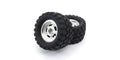 Kyosho KBTH001SC Glued Tire & Wheel, Satin Chrome, Mad Wagon VE, 2pcs