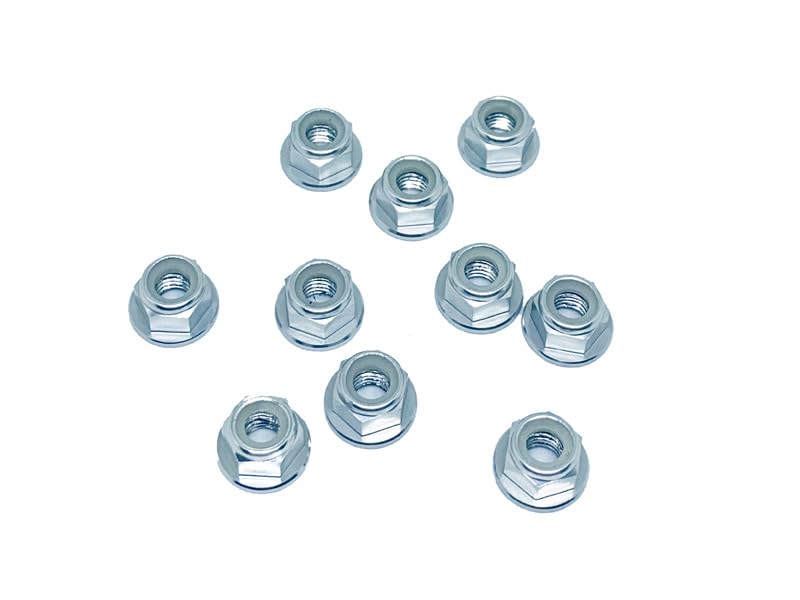Racers Edge 3151S Flanged Nylon Lock Nut M5 (10pcs) Silver
