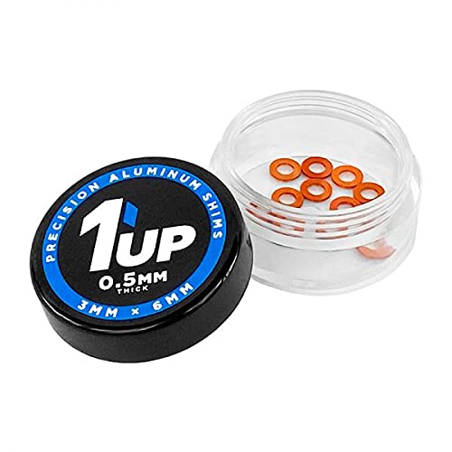 1UP Racing 80352 3x6x0.5mm Precision Aluminum Shims, Orange (12pcs)