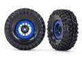 Traxxas 8182 Tires/Wheels Black Chrome Blue Beadlock Style Wheels/Canyon Trail