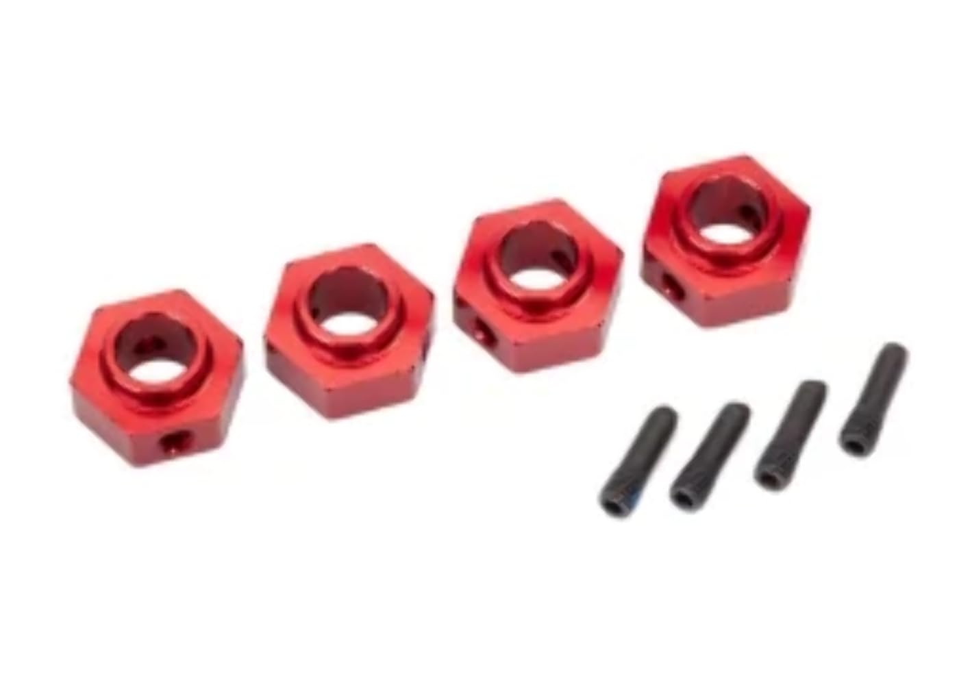 Traxxas 8269R Wheel Hubs, 12mm Hex, 6061-T6 Aluminum Red-Anodized) (4)