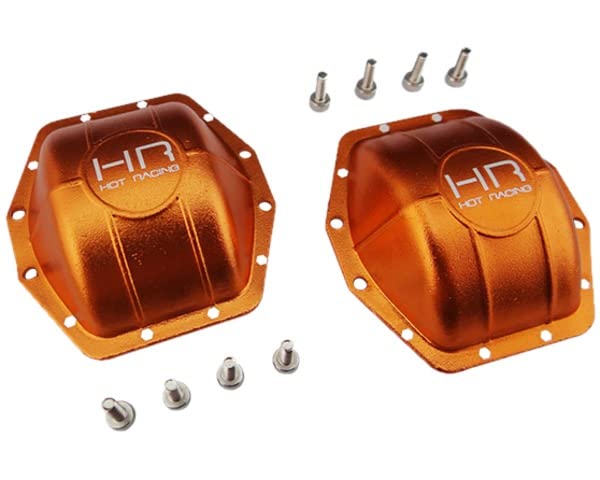 Hot Racing WRA12C03 Aluminum Ar60 Axle Diff Covers (Orange) - Axial Yeti Wraith Bomb