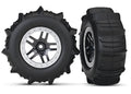 Traxxas 5891 SCT Paddle Tires Wheels Satin Chrome Slash 4X4 2WD Rear