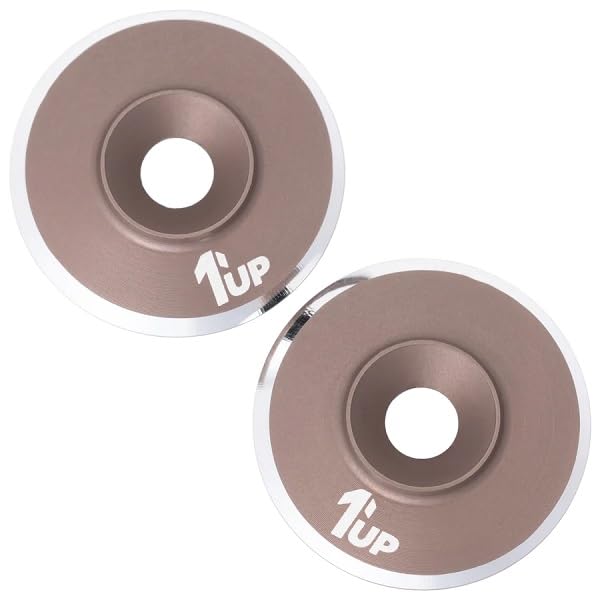 1UP Racing 820921 7075 LowPro Wing Washers, M3, Gunmetal Shine, 2pcs