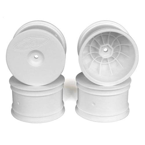 DE Racing SB4ARW White Speedline Rear Buggy Wheels for the Associated B6, Team Losi 22 (4pcs)