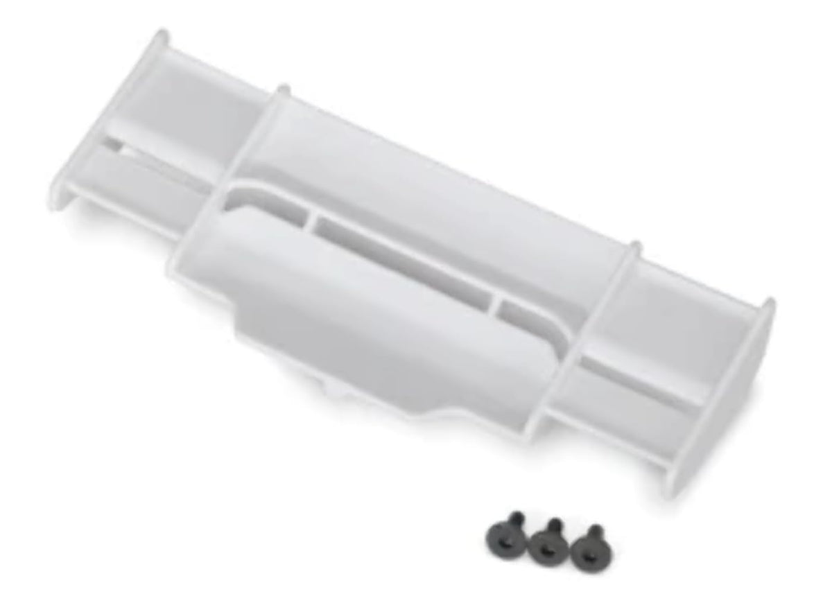Traxxas 6721A Wing, Rustler 4X4 (White)/ 3x8 FCS (3)