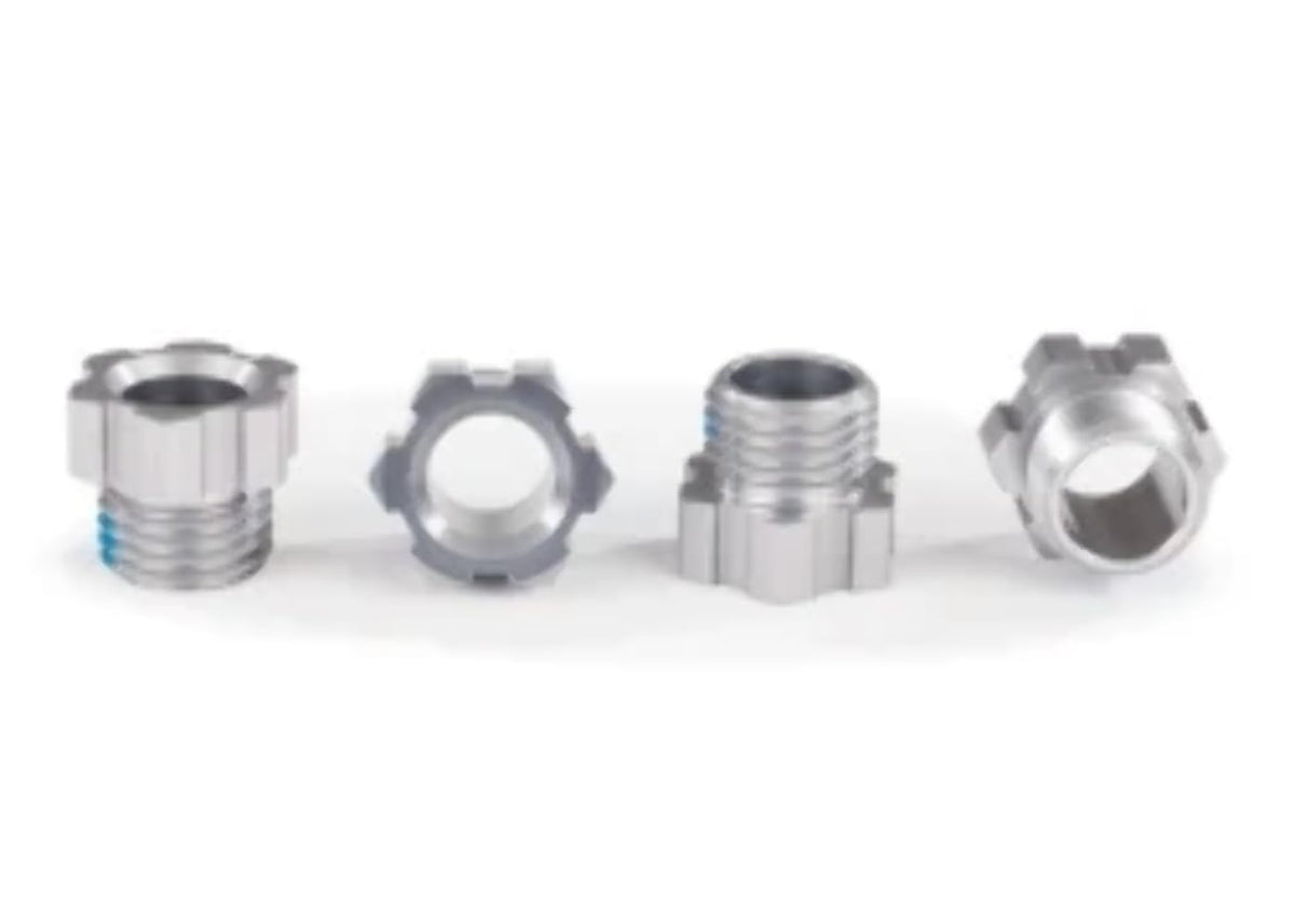 Traxxas 8886A Stub axle nut, aluminum (gray-anodized) (4)