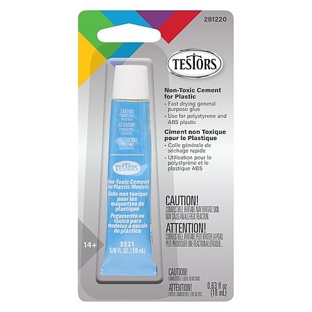 Testors 281220 Cement for Plastics, Non-Toxic, 5/8 oz
