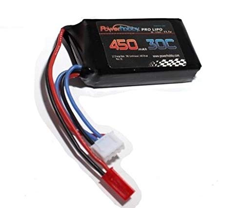 Power Hobby 3S45030CJST 3S 11.1V 450MAH 30C Soft Case Lipo Battery with JST Connector