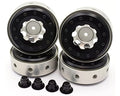Hot Racing BLW198S08 Silver Beadlock 1.9 Rims Black Rings SCX2