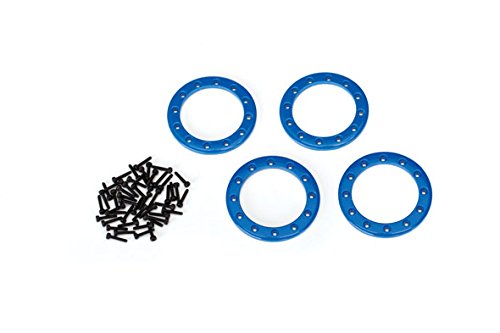 Traxxas 8169X Blue Aluminum 1.9 Bead-Lock Rings(4) Screws(48): 1/10 TRX-4