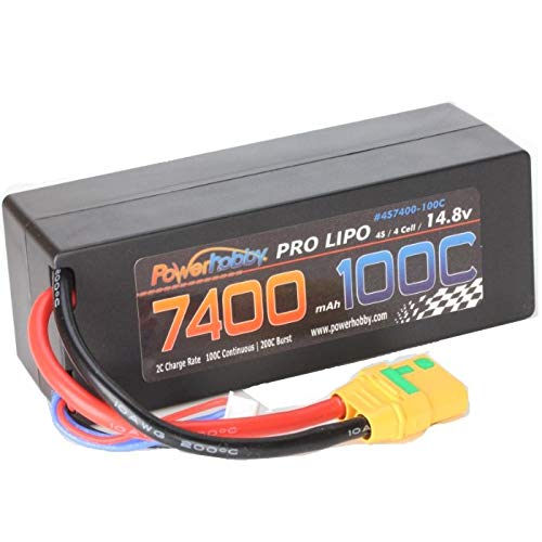 Power Hobby 4S7400100CEC5HCS 4S 14.8V 7400MAH 100C Hard Case Lipo Battery, w/ EC5 Connector