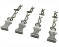 Hot Racing AC03EZ08 1/10 Silver Aluminum Ez Pulls (4) Body Clips (8)