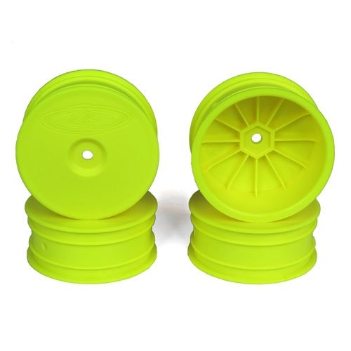 DE Racing SB4L4Y Speedline Buggy Wheels, Yellow, Front, for Losi 22-4 and Tekno EB410 (4pcs)