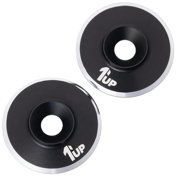 1UP Racing 820021 7075 LowPro Wing Washers, M3, Black Shine, 2pcs