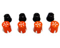 Hot Racing ACC74MB03 Aluminum Wheels Nut Caps & M4 Nuts (Orange) (4) - Flat Head