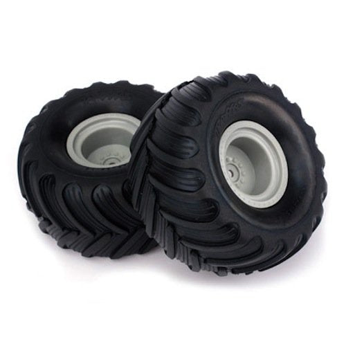Traxxas 7265 Tires and Wheels Assembled (2): 1/16 Grave Digger