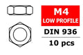 Corally 3104-40 Low Profile Nut, M4, 10pcs