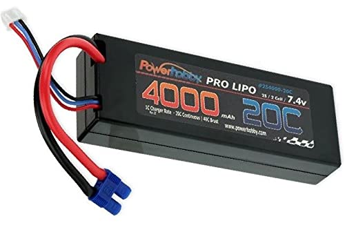Power Hobby 2S400020CEC3 2S 7.4V 4000mAh 20C LiPo Battery Pack w/ EC3 Plug Hard Case