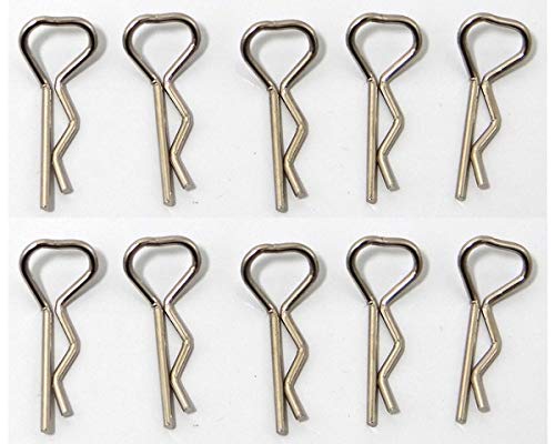 Hot Racing AC02TR08 Chrome Triangle Bend Body Clips (10)
