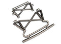 Traxxas 8535X Bumper, Front/ Bumper Support (Satin Black Chrome-Plated)