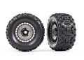 Traxxas 9572 Tires/Wheels, 3.8' Black Wheels, Gray Wheel Covers, Sledgehammer Tires, Inserts