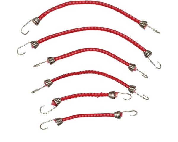 Hot Racing ACC468C82 1/10 Scale Bungee Cord Set (6) Red W/ White