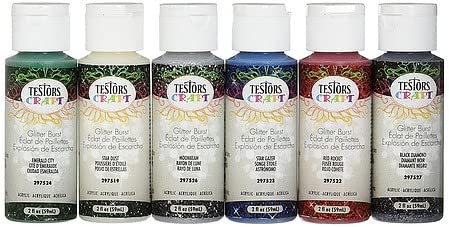Testors 297588 Acrylic 2 oz Craft Paint 6 Pc Set - Glitter Burst