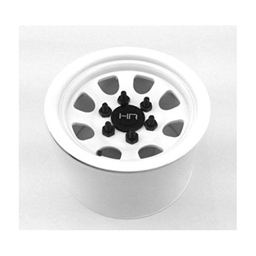Hot Racing BLW22S38 Steel 2.2 Beadlock 6-Lug Wagon Wheels For 12mm Hex,White (4)