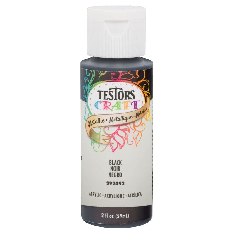 Testors 292492 2oz Acrylic Craft Paint - Black Metallic