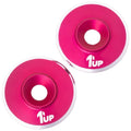 1UP Racing 820421 7075 LowPro Wing Washers, M3, Hot Pink Shine, 2pcs