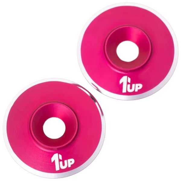 1UP Racing 820421 7075 LowPro Wing Washers, M3, Hot Pink Shine, 2pcs