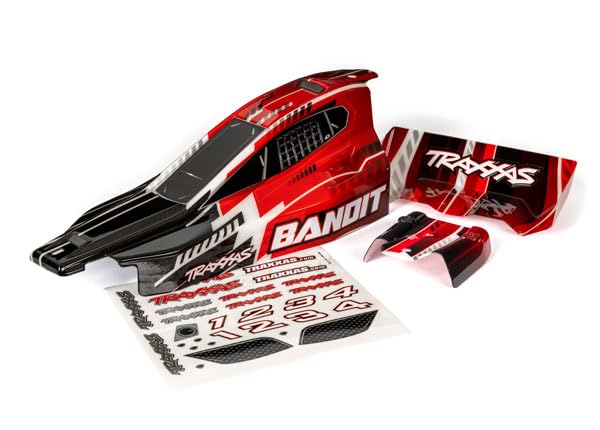 Traxxas 2450 Body, Bandit (also fits Bandit VXL), Black & Red/ Wing (Painted, Decals Applied)