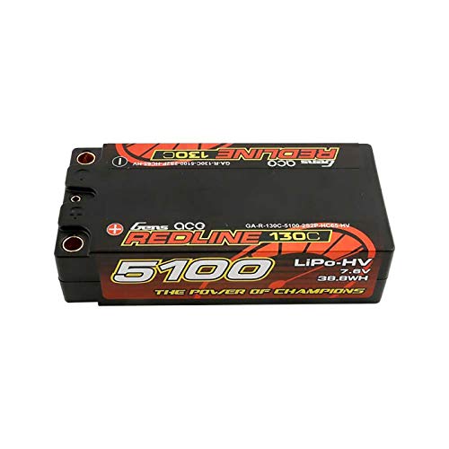 Gens Ace 51002S13D5 7.6V 5100mAh 2S 130C High Voltage Lipo Battery: 5.0mm Bullet