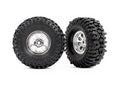 Traxxas 9873 T&W Chrome Wheels 2.4 MT Tires
