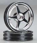 Traxxas 6974 5-Spoke Chrome Front Wheels Funny Car (2) NOS