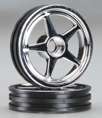 Traxxas 6974 5-Spoke Chrome Front Wheels Funny Car (2) NOS